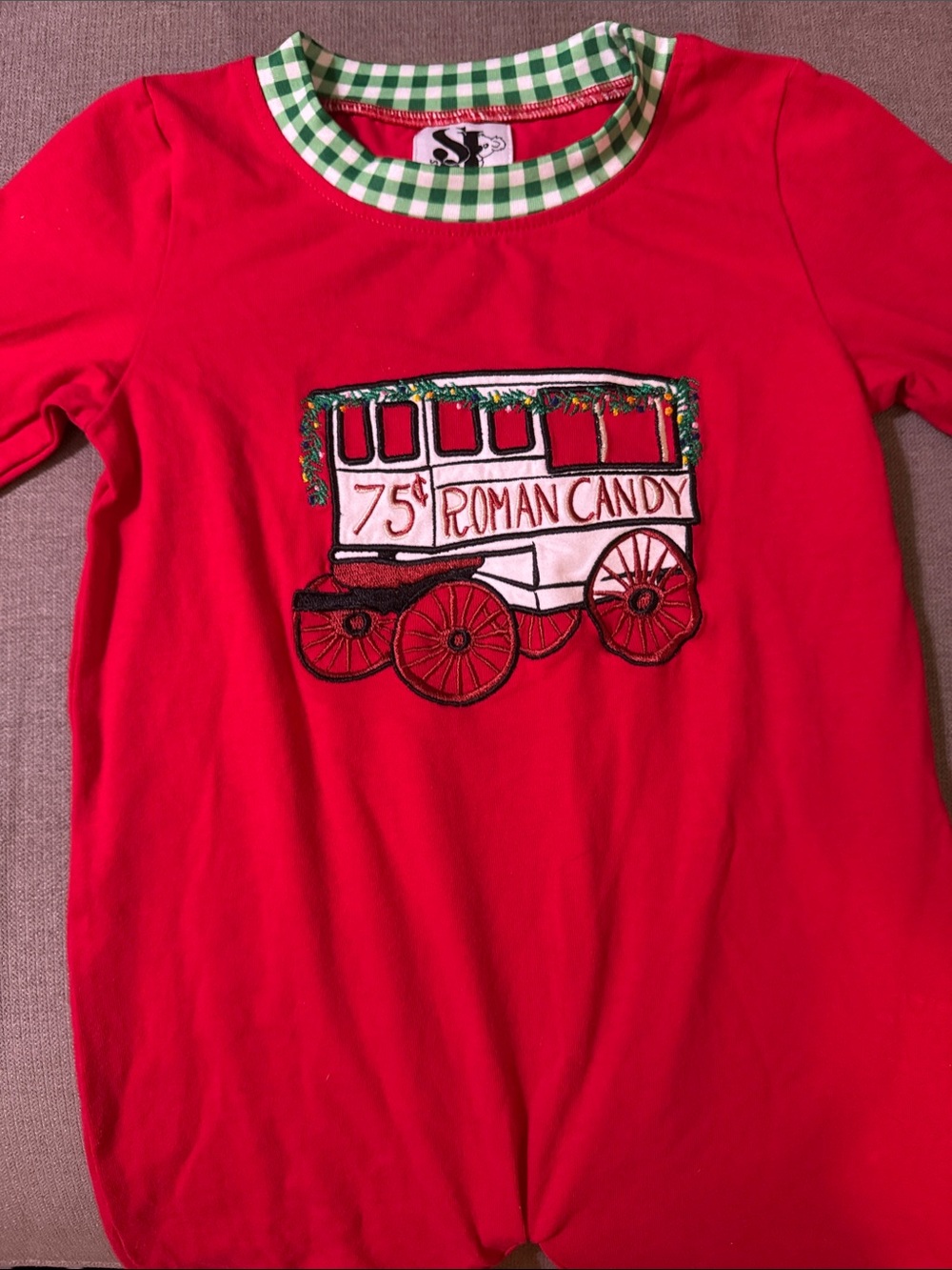 Holiday Romancandy Appliqué one piece